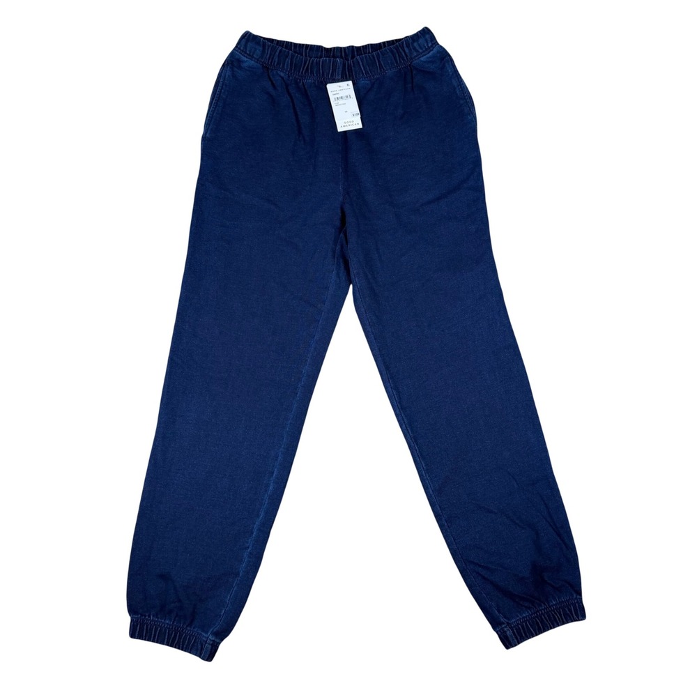 Good American Indigo French Terry Jogger Sweatpants GS0563 Blue XS NEW